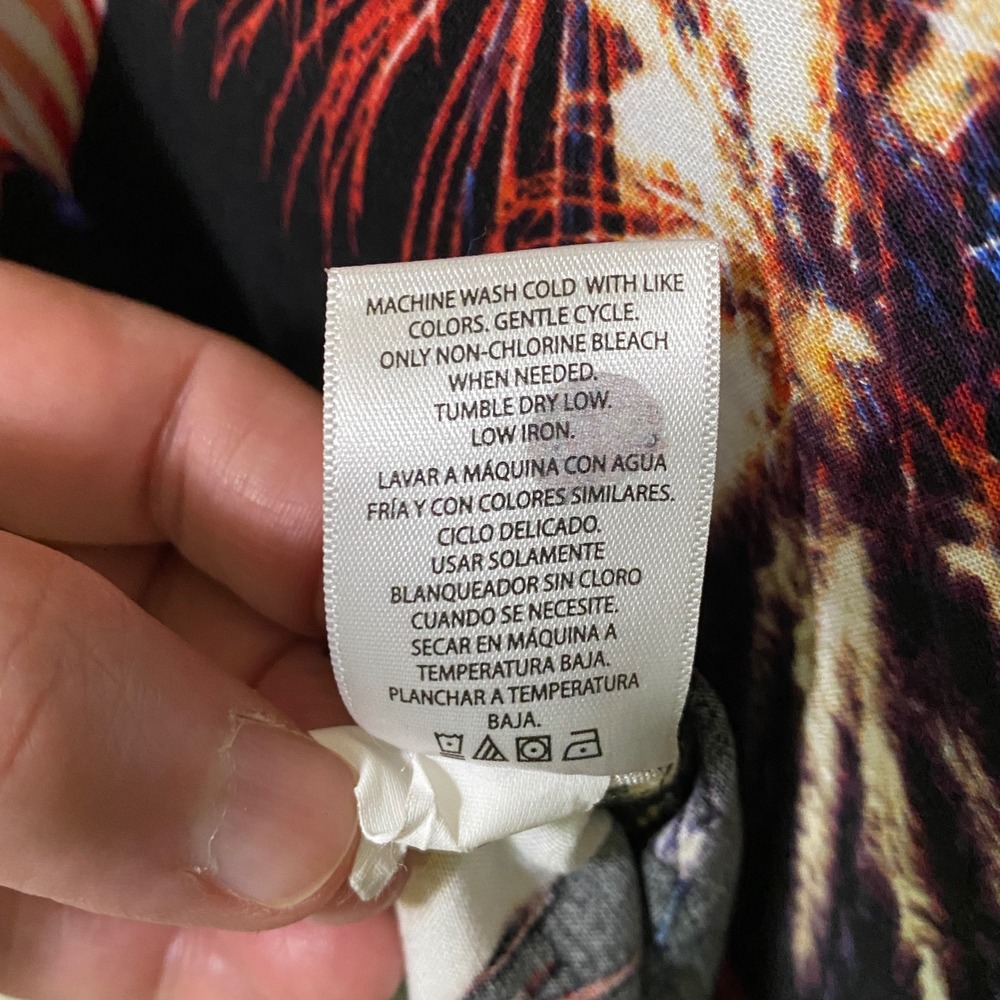 Patriotic Mens Button Front Shirt 2XL Cats Rockets Fireworks Kitschy Americana - Picture 6 of 6